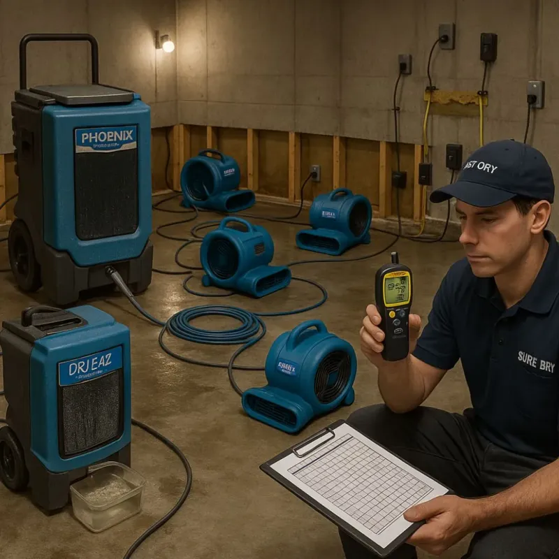 Structural Drying and Dehumidification process in Chatmoss, VA